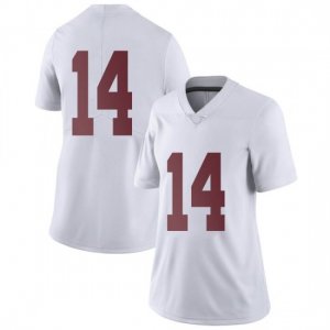 NCAA Women's Alabama Crimson Tide #14 Thaiu Jones-Bell Stitched College Nike Authentic No Name White Football Jersey WS17M56QK